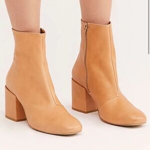 Free People Nicola Tan Leather Ankle Boots